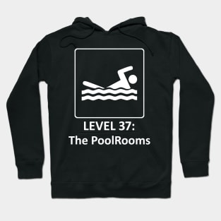 The Backrooms - The Poolrooms - Level 37 -White Outlined Version Hoodie